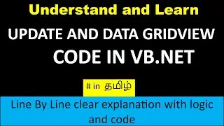 How To code for  Data grid view and  Update From Database Using VB .Net (with code)||in Tamil