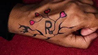 R letter tattoo |❤️🖍️| long video |#tattoo #art #viral 