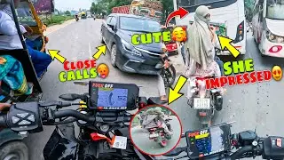 Cute Girl Impressed😍 After Seeing My Modified Duke 390 | Duke 390 Close Call🥵 #cutegirl #reaction 
