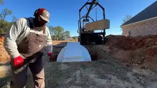 Fiberglass storm shelter install