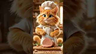The Cat Chef Who Slices Mutton! #cat #catvideos #catlovers #kitten #shorts #trending