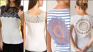 Beautiful crochet fabric patch work tops ideas#crochet patch work casual wear dresses