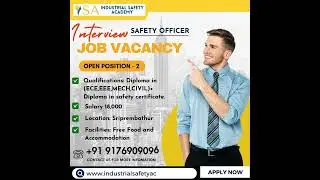 HSE Job Vacancy for Fresher Jobs - Safety Officer Fresher Job #healthandsafety