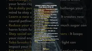 👆 10 Daily Habits That Keep Your Brain RAZOR Sharp After 50! #FitFixen #Shorts
