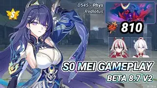 XENTINEL MEI GAMEPLAY | Jizou (Phys- D545) 810 Pts | Honkai Impact 3rd - BETA 8.7 V2