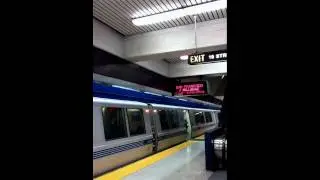 SF/Millbrae train arriving at 19th Street Oakland BART