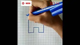 #3dH #3dletterdrawing #youtubeshorts #3dart