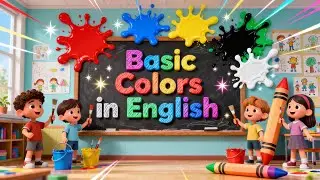 Learn Basic Colors in English 🎨 Red, Blue, Green, Yellow, Black & White for Kids