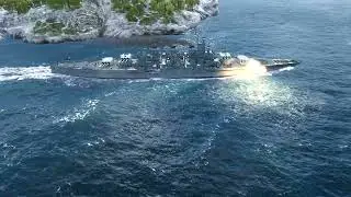 World of Warships Vermont Firing Slomo