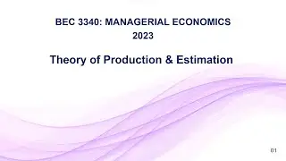 06. THEORY OF PRODUCTION AND ESTIMATION