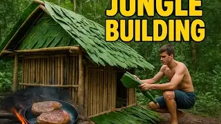 Jungle Survival House | Primitive Building & Cooking in Forest Building video  2025