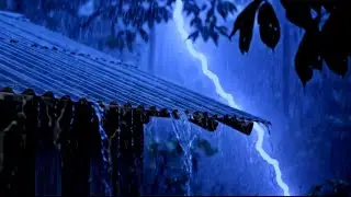 Heavy Rain on Tin Roof at Night – Deep Sleep and Thunder Sounds For Sleeping