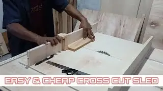 Making Cross Cut Sled For Table Saw | woodworking DIY | Hobiku Kayu