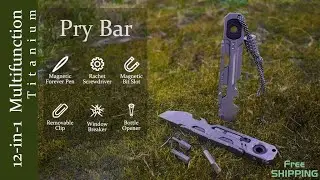 Titanium Multi Function Pry Bar - Titanium Multi-Function Pry Bar