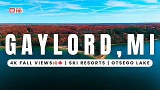 Breathtaking Fall Drone Tour of Gaylord, Michigan 🍂🍁 | Ski Resorts, Otsego Lake & Downtown Views