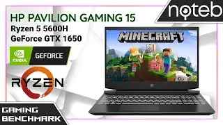 HP Pavilion Gaming 15-ec2 - Minecraft Gameplay Benchmark (Ryzen 5 5600H, GTX 1650)