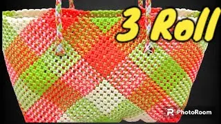 ✅️✅️✅️हिंदी | plastic wire market bag tutorialhindi| 3 roll bag diy hindi