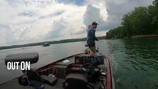 Busting Bass on Smith Mountain Lake Va main lake channels with pressured boat traffic. 