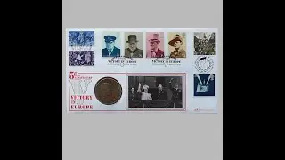 1995 VE Day 50th Anniversary Churchill Crown Coin Cover - Benham First Day Cover UK