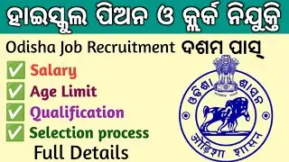 Odisha High School Peon & Clerk Recruitment 2025 - Notification Out For 5000+ Posts ! 