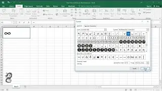 How to insert Infinity Symbol (&infin;) in  Excel worksheet