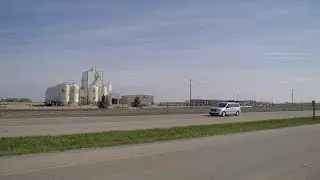 Lethbridge Alberta to Coaldale Town. Driving Tour of Highway in Canada. Countryside.