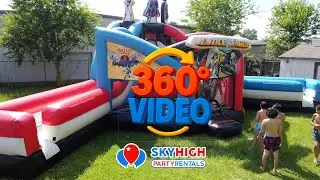 Justice League Obstacle Course 360&deg; | Dual Slides (Wet or Dry) | Sky High Party Rentals
