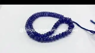 Tanzanite Carved Pumpkin Beads | Semi Precious Gemstone Beads | Tanzanite Bead Necklace