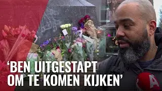 Bloemen neergelegd bij plek waar fietsster overleed in De Pijp
