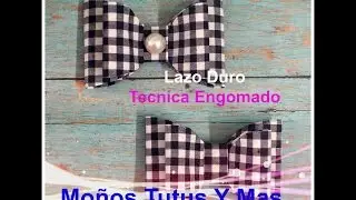 LAZO DURO TECNICA ENGOMADO Paso a Paso STIFF HAIR BOW Tutorial DIY How To PAP Video 88