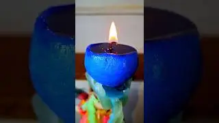 How to : drip candle🕯Mystical blue takes me to you ✨️  #creative #drip #satisfying #candle #waxmelts