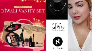 SUGAR Diwali Vanity + GIVA gift 🎁 #unboxing #review #makeup #sugarcosmetics