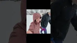 Tropical Filipina First Time Seeing Snow | American Husband Reaction 🤣#shorts #vlog #funny #viral