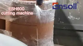Round red solid capping brick cutting by diamond wire loop saw-Ensoll #cutting