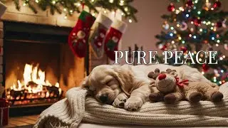12 Hours Festive Holiday Rest: Cozy Fireplace Ambience & Puppy Music for Deepest Meditation 🎁✨