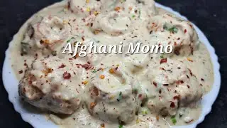 Veg Afghani Momos Recipe / Afghani Cream Momos  /  White Sauce Momos / Homemade Afghani Momos