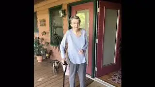 Grandmas first day on her walking cane