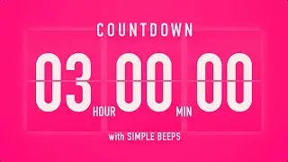 3 Hour Countdown Timer 💓 Flip Clock with Vibration Beeps