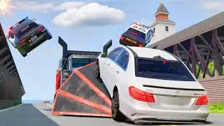 Опасные погони на полицейских машинах № 2 &mdash; BeamNG Drive | СМЕШНАЯ АВАРИЯ