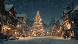 Snowfall Christmas Ambience 🎄 Relaxing Instrumental Holiday Music | Cozy Winter Night