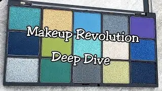 Swatches of the Makeup Revolution Reloaded Deep Dive Eyeshadow Palette