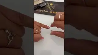 Applying the Hogwarts press on nails from Glamnetic x Harry Potter collection!