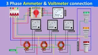 3-Phase Voltmeter and Ammeter Selector Switch Connection | voltmeter wiring connection