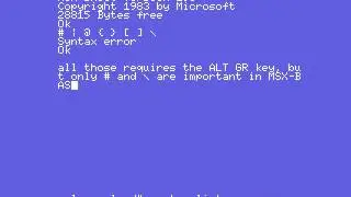 Typing flyguille's characters with openMSX on a European Canon V-20