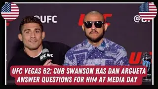 Cub Swanson Has Dan Argueta Answer Questions For Him At UFC Vegas 62 Media Day, Talks Drop To 135lbs