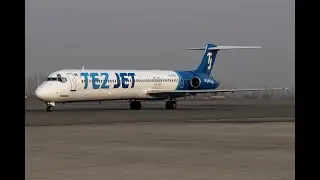 Takeoff of TezJet McDonnell Douglas MD-83 OSS-FRU 20.02.2025