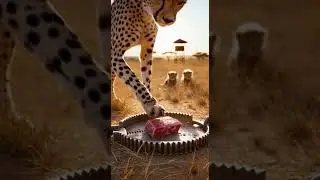 Will the cheetah get the meat? 🦁❓ Speed vs Strength in the Wild #cheetah #wildlife #nature