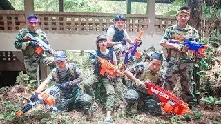 Game Nerf War : Winter Warriors Use Skill MEGA Nerf Guns | Fight Attack Criminal Group Bandits