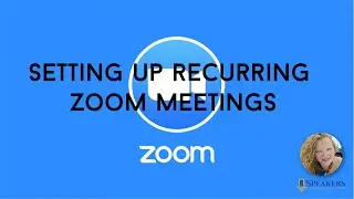 Zoom Setting up Recurring Meetings Training