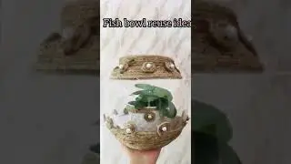 Fish bowl reuse idea/How to reuse cracked fish bowl/Indoor plant pot using cracked fish bowl